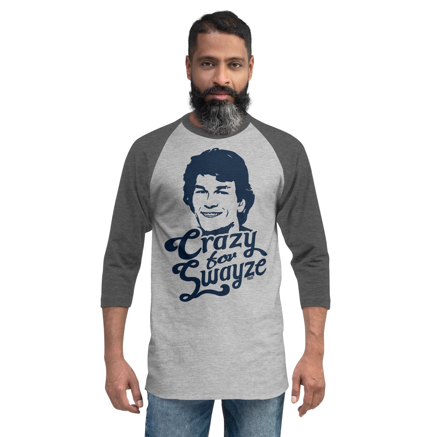 Unisex Crazy For Swayze 3/4 Sleeve Baseball T-Shirt | Supports World Health