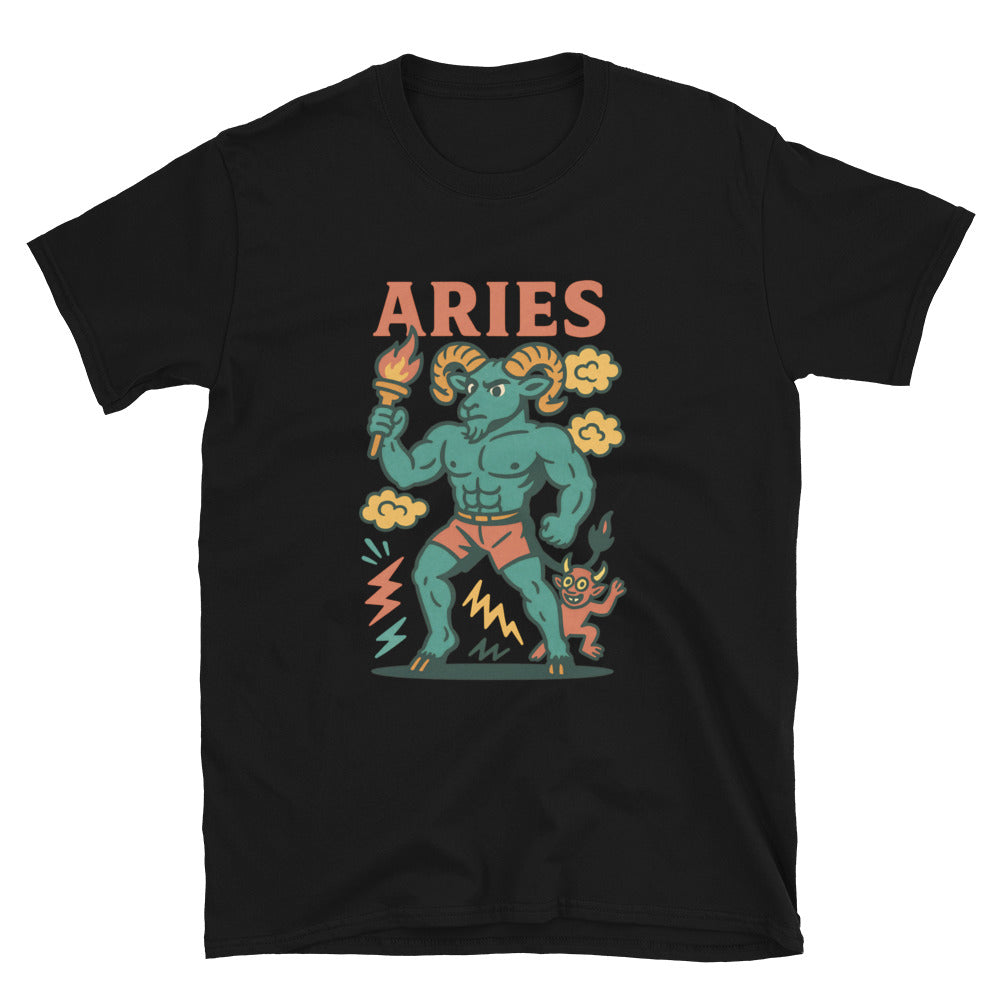 Aries Zodiac Sign (Vintage Comic Style) T-Shirt