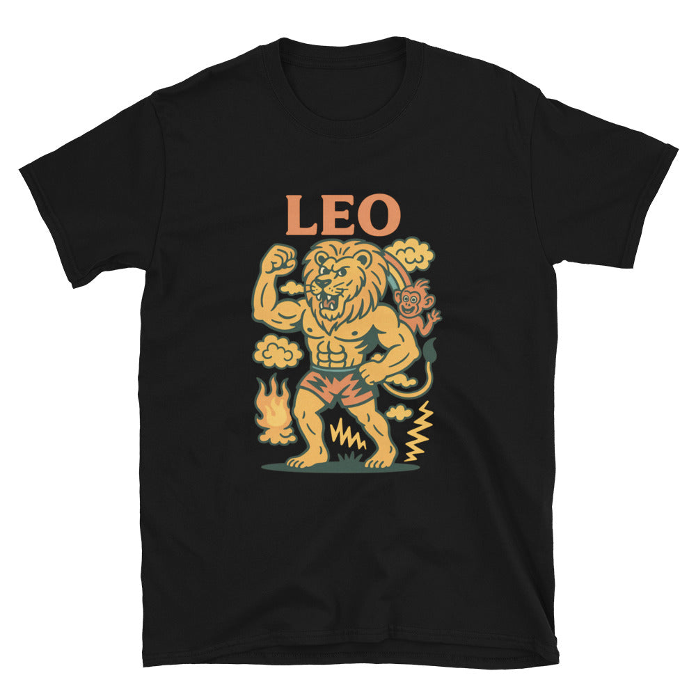 Leo Zodiac Sign (Vintage Comic Style) T-Shirt