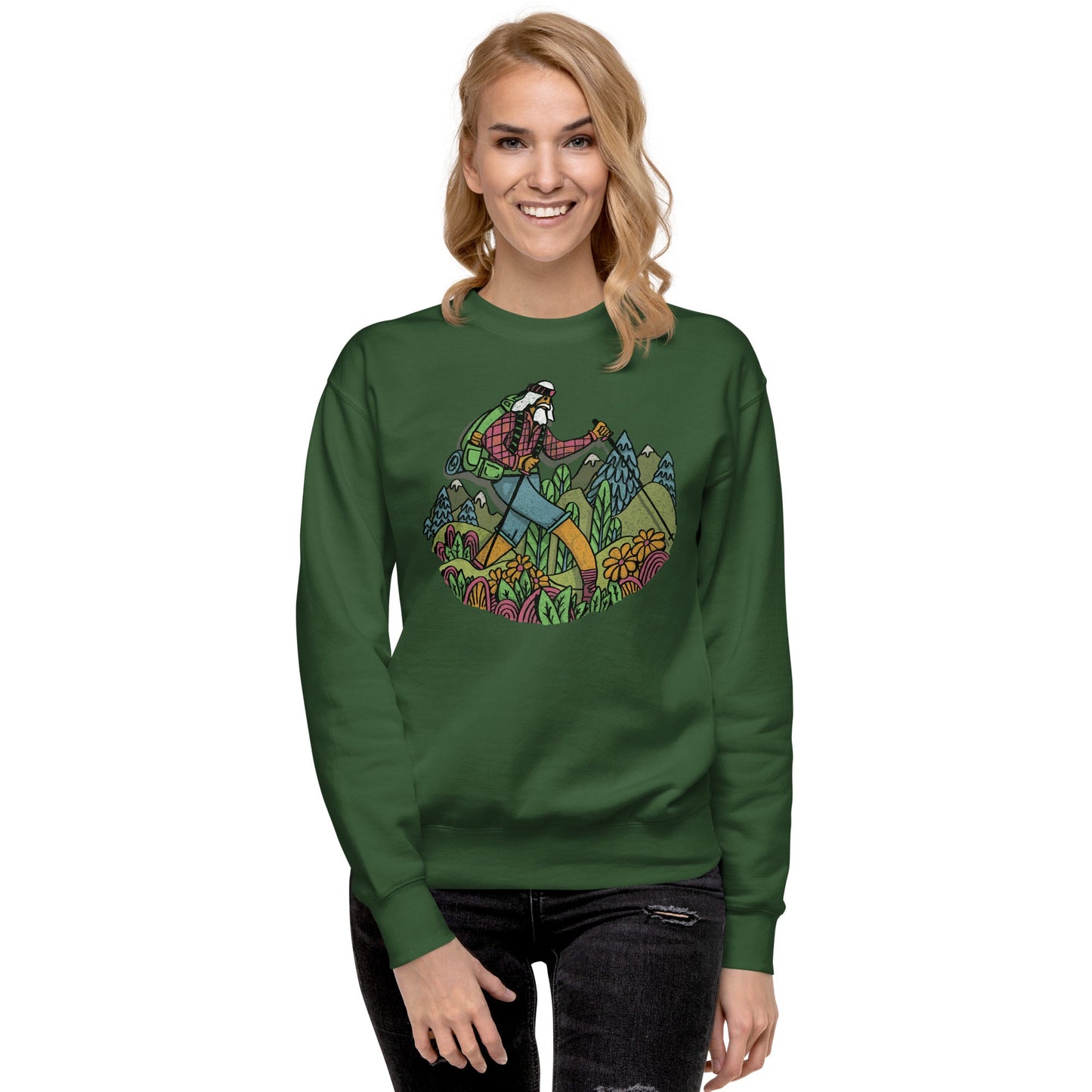 Unisex Wise Hiker | Design by Dylan Fant Classic Fleece Sweatshirt