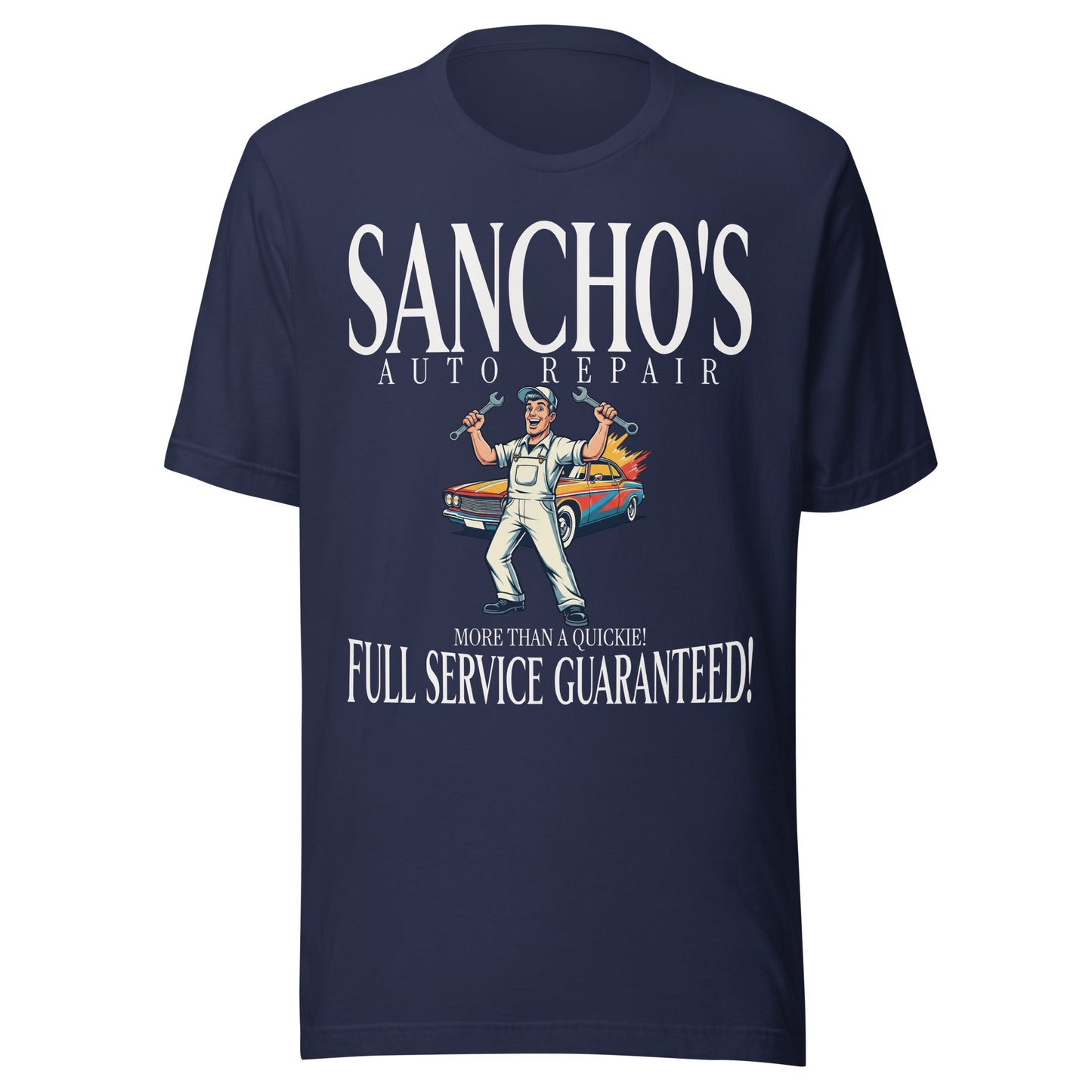 Sancho’s Auto Repair T-Shirt - Funny Vintage Latino Mechanic Tee