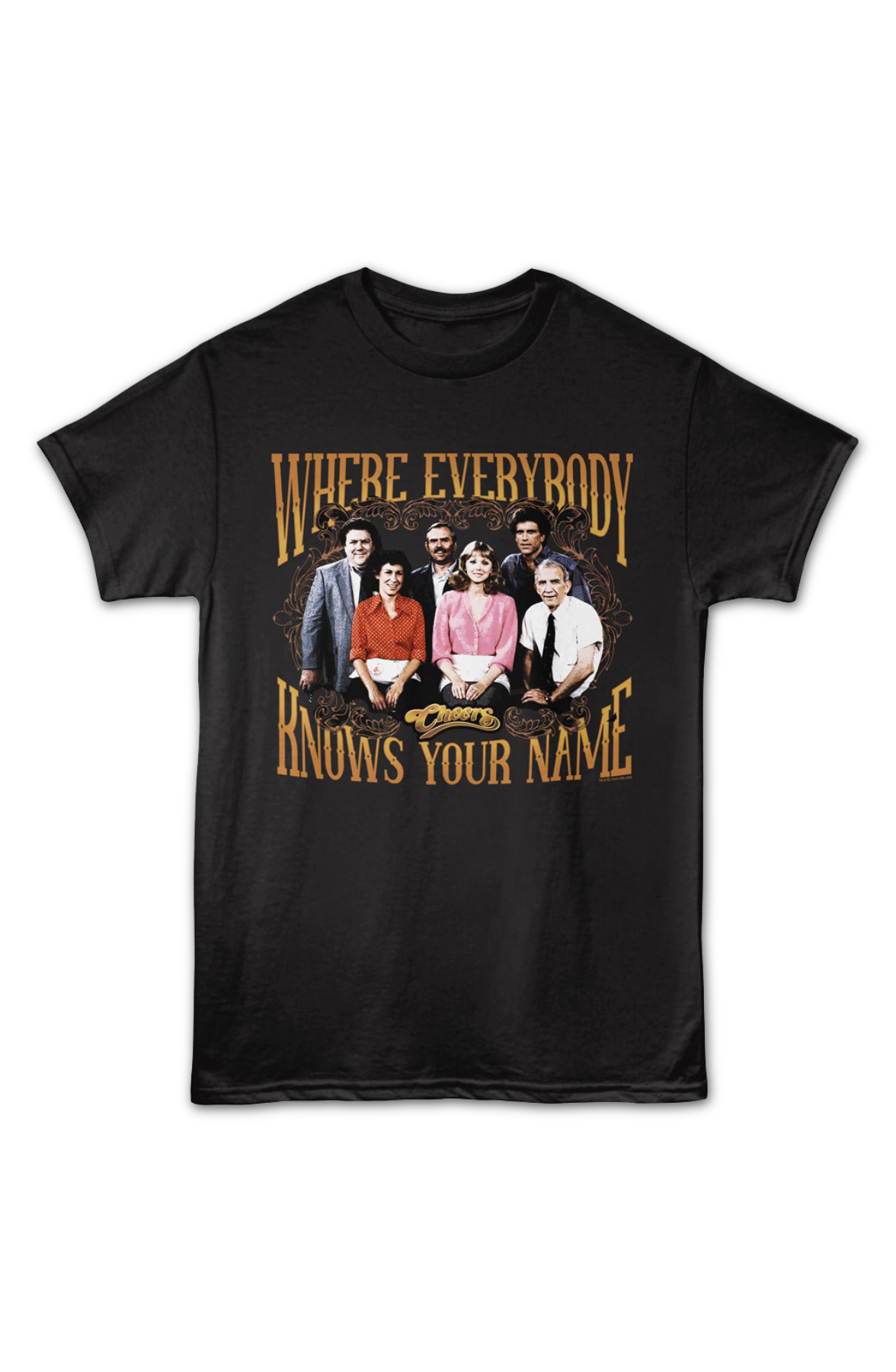Where Everybody Knows Your Name Original Cast Photo Cheers T-Shirt