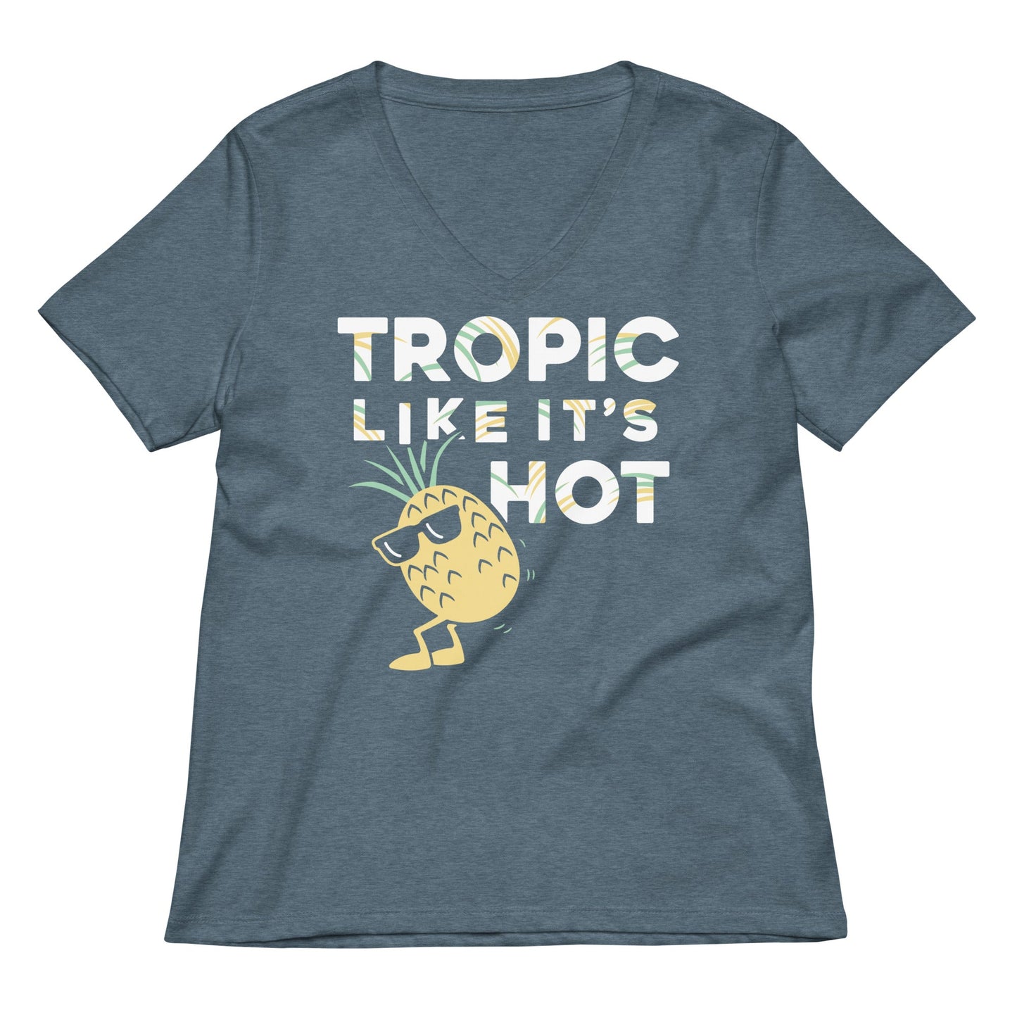 Tropic Like It's Hot Women's V-Neck Tee