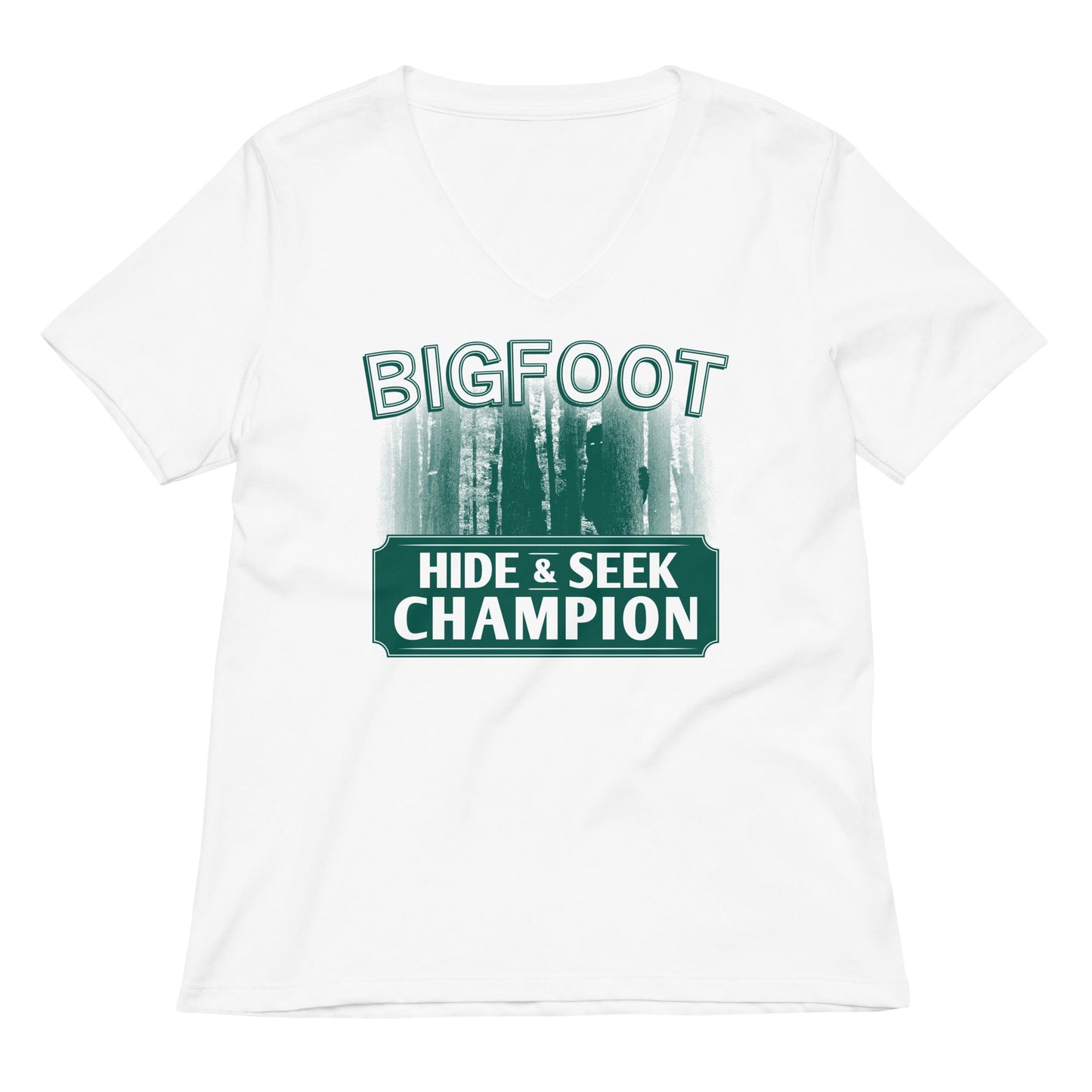 Bigfoot Hide And Seek Champion Women's V-Neck Tee