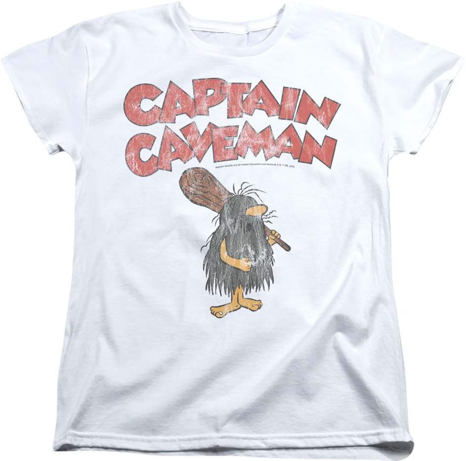 Womens Vintage White Captain Caveman Shirt