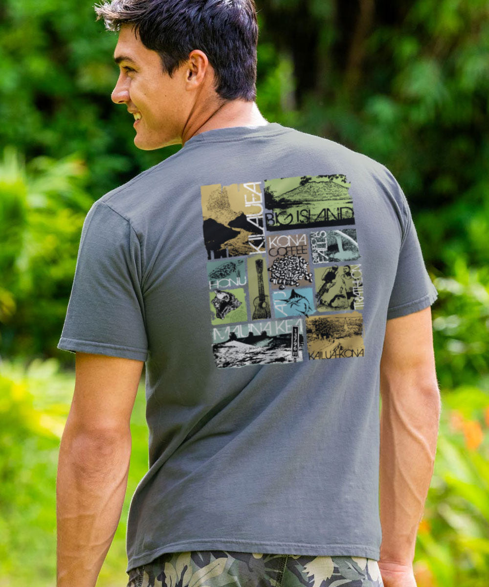 Big Island Collage - Crater DyedÂ® Short Sleeve Crewneck T-Shirt