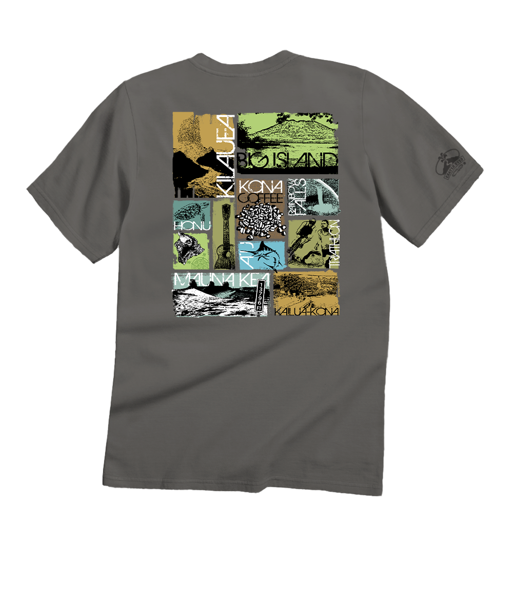 Big Island Collage - Crater DyedÂ® Short Sleeve Crewneck T-Shirt