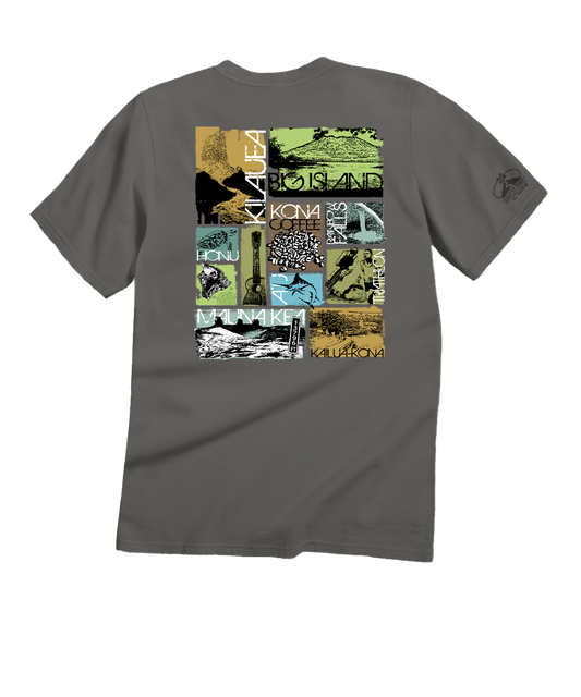Big Island Collage - Crater DyedÂ® Short Sleeve Crewneck T-Shirt