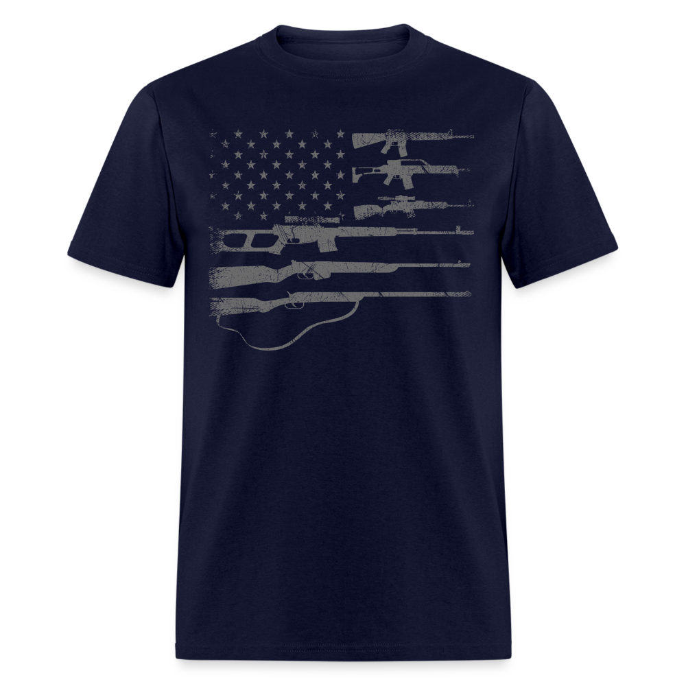Big American Flag With Machine Guns 2A Flag T Shirt