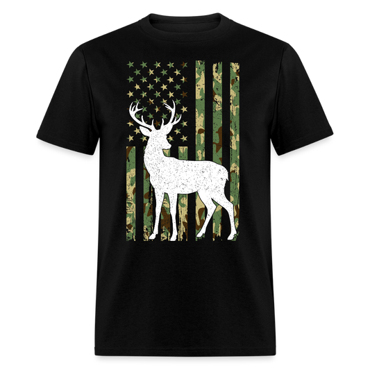 Whitetail Buck Deer Hunting American Camouflage T Shirt