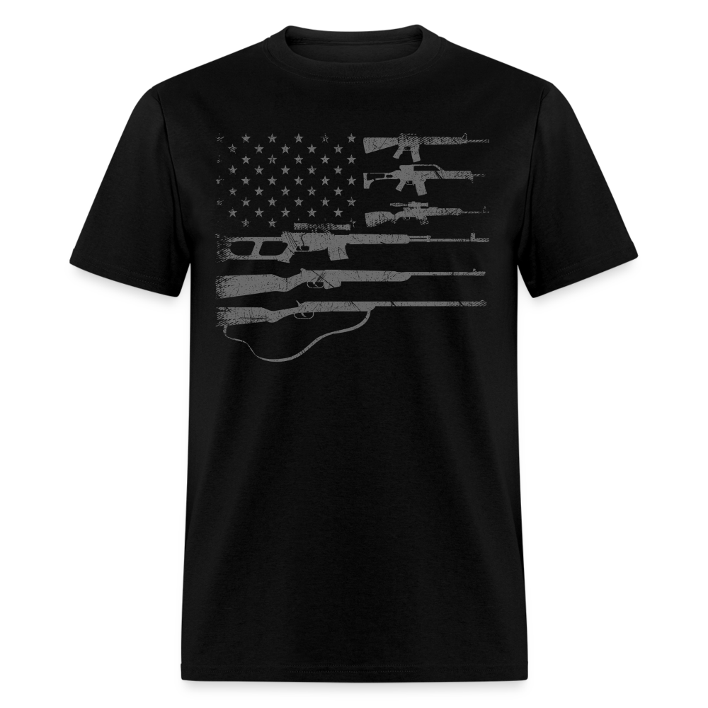 Big American Flag With Machine Guns 2A Flag T Shirt