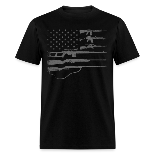 Big American Flag With Machine Guns 2A Flag T Shirt