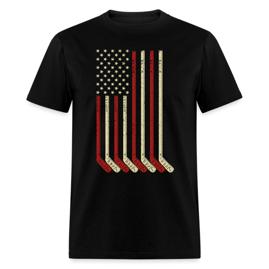 USA Flag Patriotic American Hockey T Shirt
