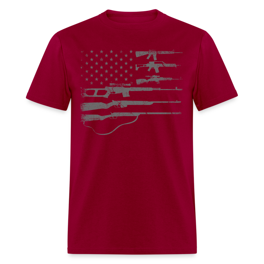Big American Flag With Machine Guns 2A Flag T Shirt