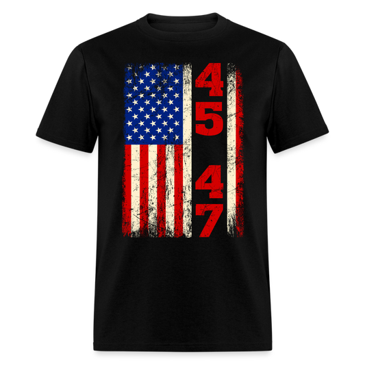 45 47 Trump Vintage USA Flag T Shirt