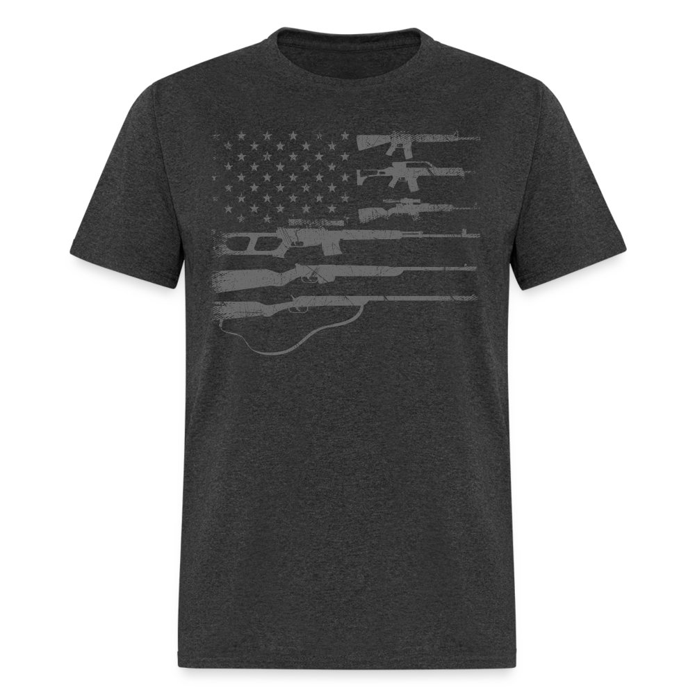 Big American Flag With Machine Guns 2A Flag T Shirt