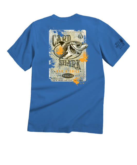 Card Shark Grill - Blue Hawaii Dyed Short Sleeve Crewneck T-Shirt