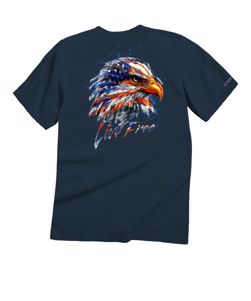 Live Free - Navy Short Sleeve Crewneck T-Shirt