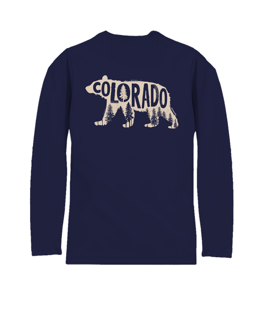 Forest Bear - Indigo Long Sleeve Pima T-Shirt
