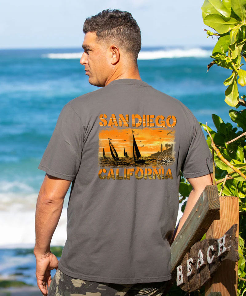Sailboats - Crater DyedÂ® Short Sleeve Crewneck T-Shirt