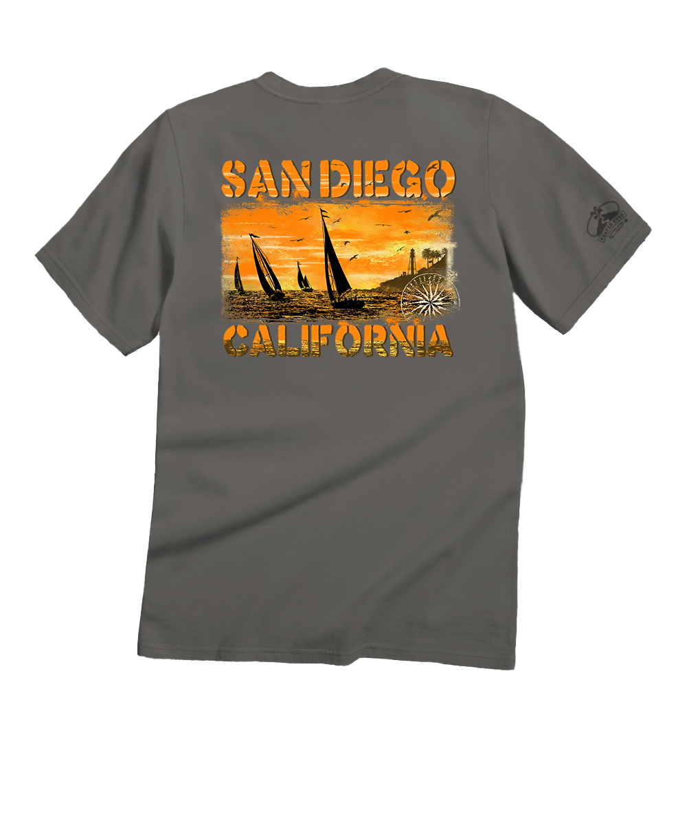 Sailboats - Crater DyedÂ® Short Sleeve Crewneck T-Shirt