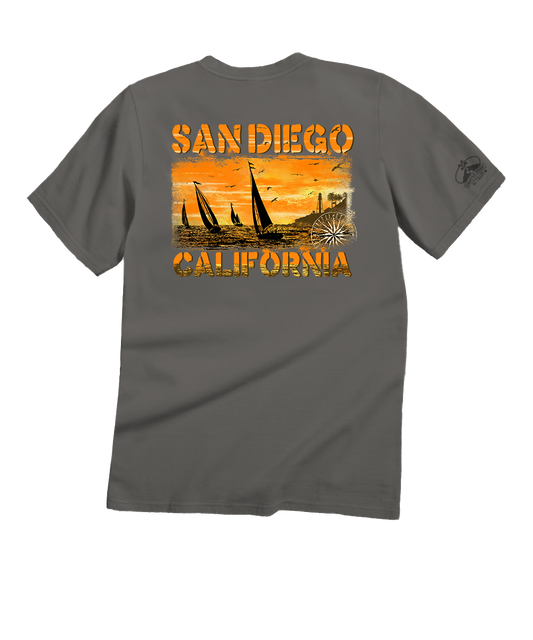 Sailboats - Crater DyedÂ® Short Sleeve Crewneck T-Shirt