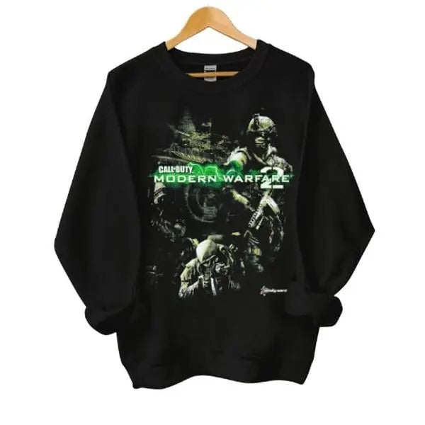 2009 Call of Duty Modern Warfare 2 IW Promo Vintage Y2K Sweatshirt Made Using 100% Us Cotton, Design & Printed In The USA Crewneck Classic
