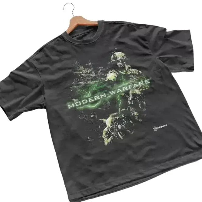 2009 Call of Duty Modern Warfare 2 IW Promo Vintage Y2K T-Shirt Cotton Menswear Top Decoration