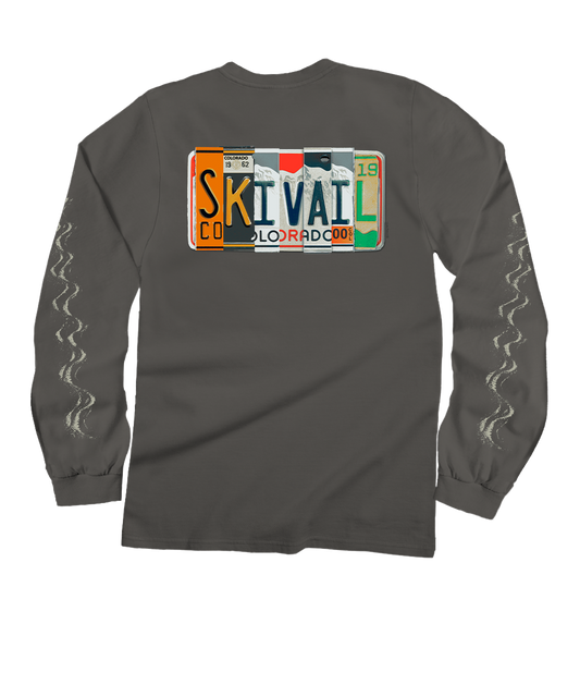 License To Ski - Crater DyedÂ® Long Sleeve Crewneck T-Shirt