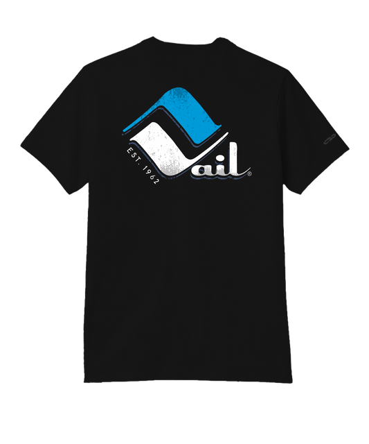 Retro Vail Frost - Jet Black Short Sleeve Pima T-Shirt