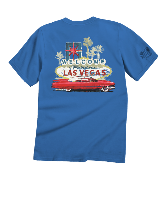 Vegas Caddy - Blue Hawaii Dyed Short Sleeve Crewneck T-Shirt