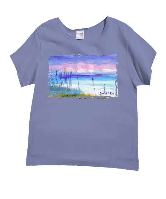 Longboat Key Dream - Lavender Dyed Short Sleeve Scoop Neck T-Shirt