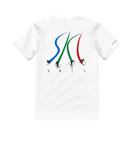 Vail Resort Ultimate Ski - White Short Sleeve Crewneck T-Shirt Style001