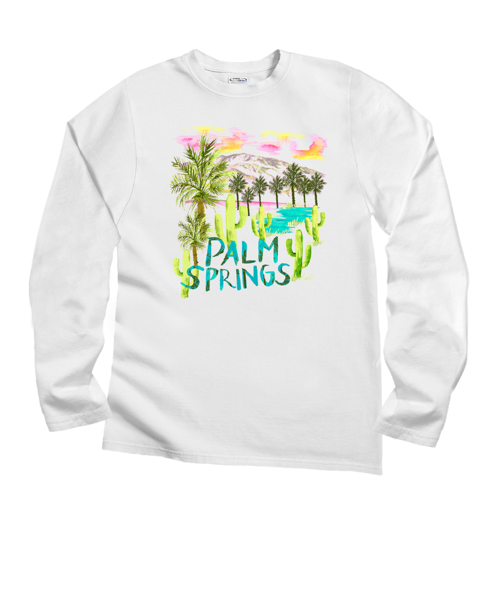 The Desert Getaway - White Long Sleeve Crewneck T-Shirt