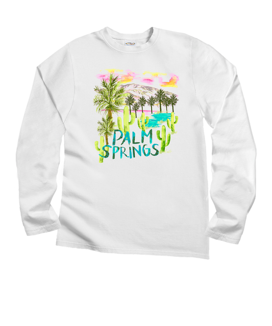 The Desert Getaway - White Long Sleeve Crewneck T-Shirt