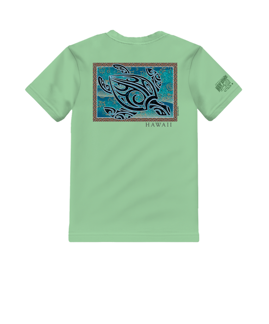 Tribal Petro Honu - Key Lime Dyed Short Sleeve Crewneck T-Shirt