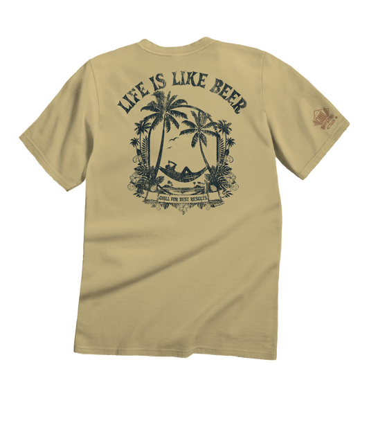Life Is Like Beer - Beer Dyed Short Sleeve Crewneck T-Shirt