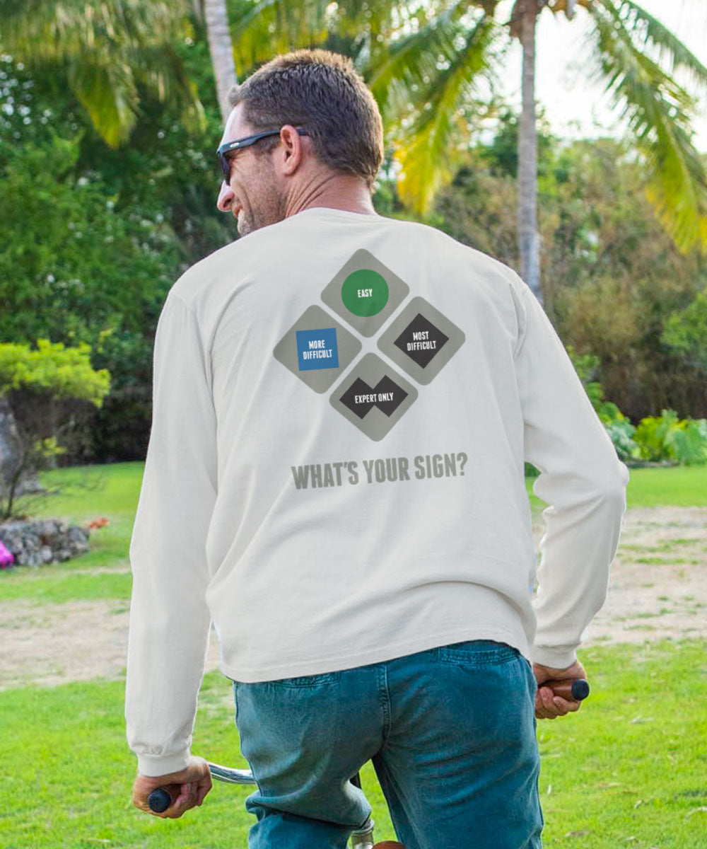 Vail Resort What&#x27;s Your Sign - Coconut Dyed Long Sleeve Crewneck T-Shirt