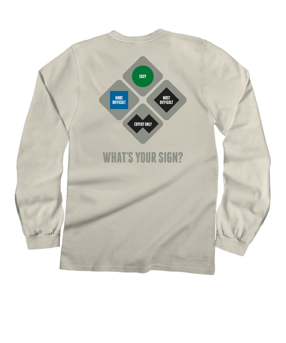 Vail Resort What&#x27;s Your Sign - Coconut Dyed Long Sleeve Crewneck T-Shirt