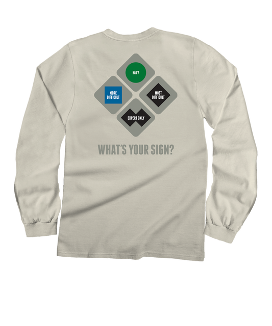 Vail Resort What&#x27;s Your Sign - Coconut Dyed Long Sleeve Crewneck T-Shirt