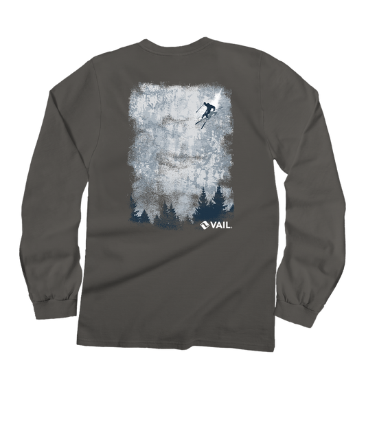 Vail Resort The Drop - Crater DyedÂ® Long Sleeve Crewneck T-Shirt
