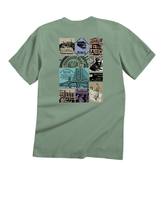 San Francisco Signs - Seaglass Short Sleeve Crewneck T-Shirt