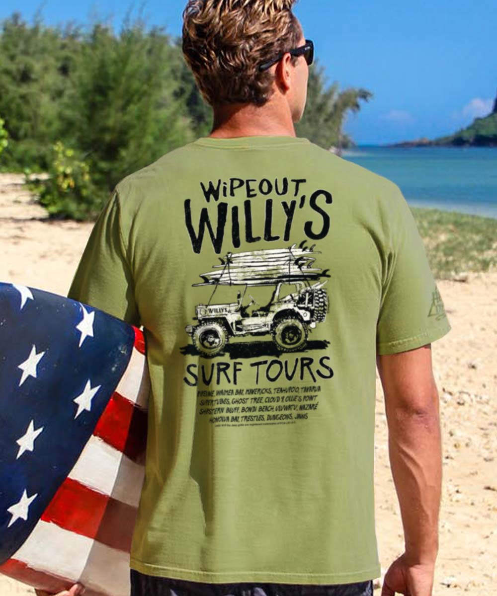 JeepÂ® Wipeout Willys - Hemp Dyed Short Sleeve Crewneck T-Shirt