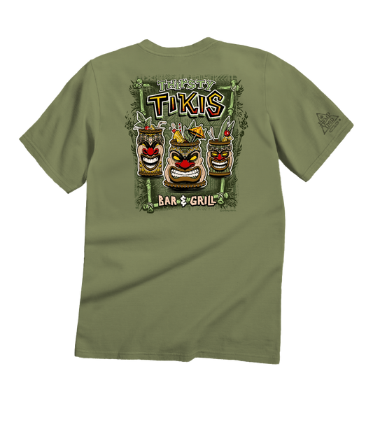 Thirsty Tikis - Hemp Dyed Short Sleeve Crewneck T-Shirt