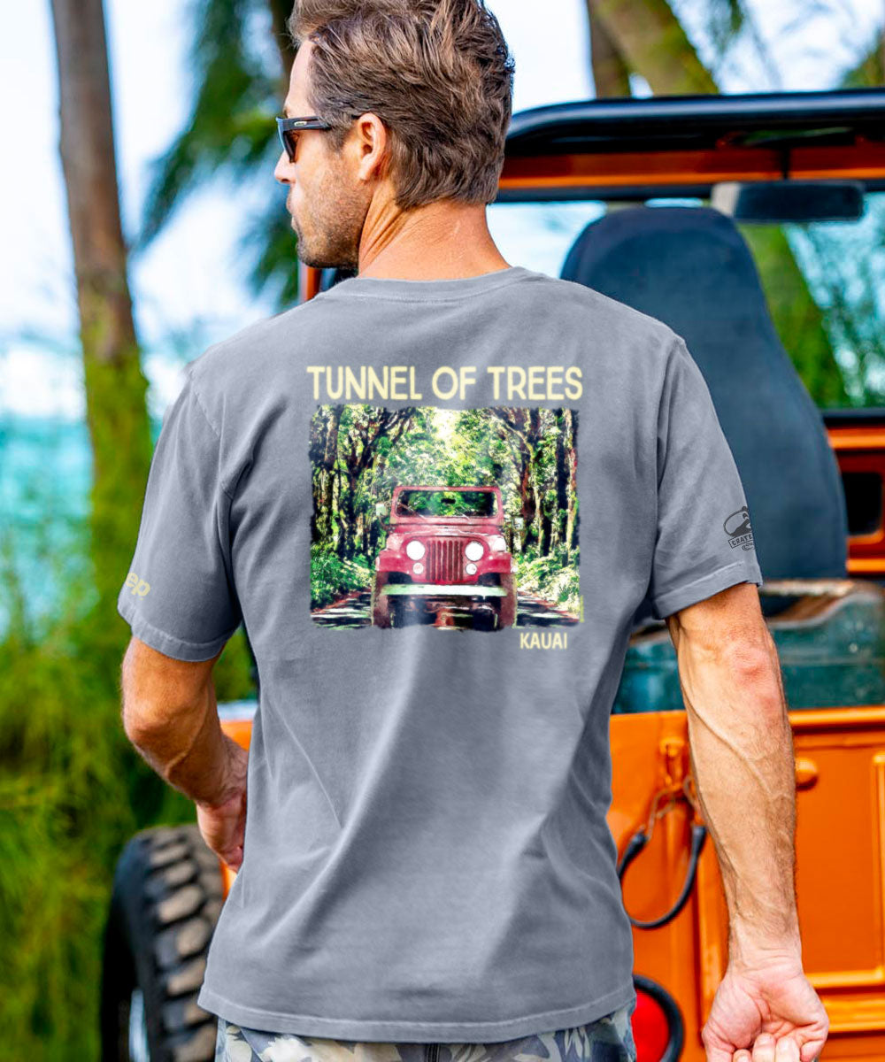 JeepÂ® Tunnel Of Trees - Crater DyedÂ® Short Sleeve Crewneck T-Shirt
