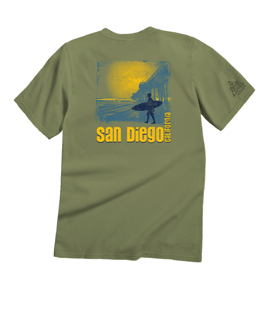 San Diego Pier - Hemp Dyed Short Sleeve Crewneck T-Shirt
