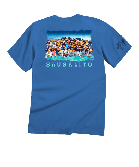 Sailing Sausalito - Blue Hawaii Dyed Short Sleeve Crewneck T-Shirt