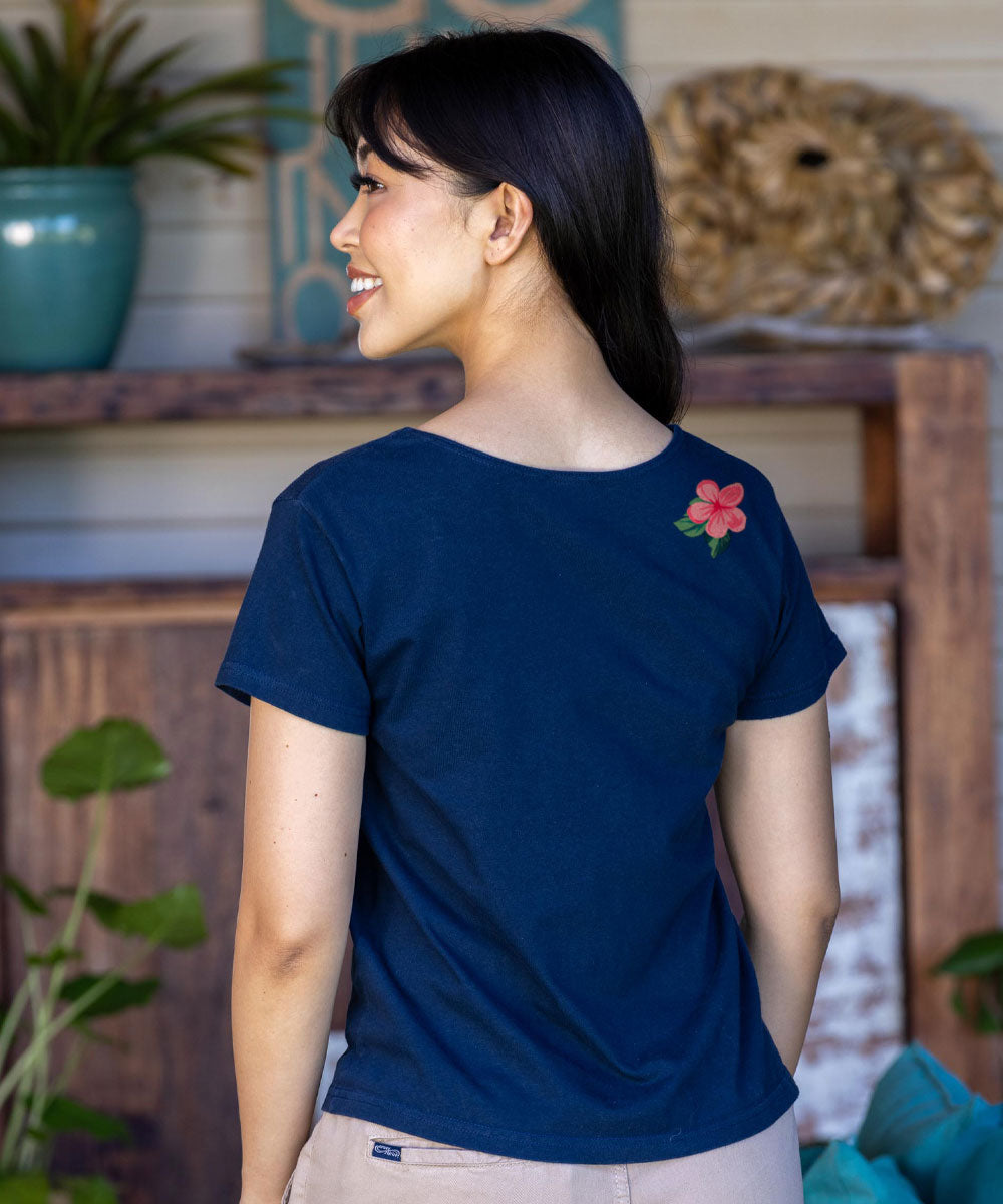 Island Chicken - Navy Short Sleeve Scoop Neck T-Shirt