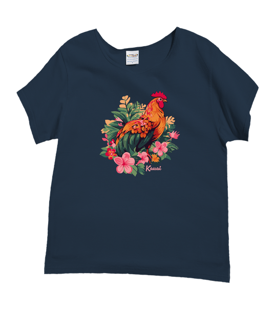 Island Chicken - Navy Short Sleeve Scoop Neck T-Shirt