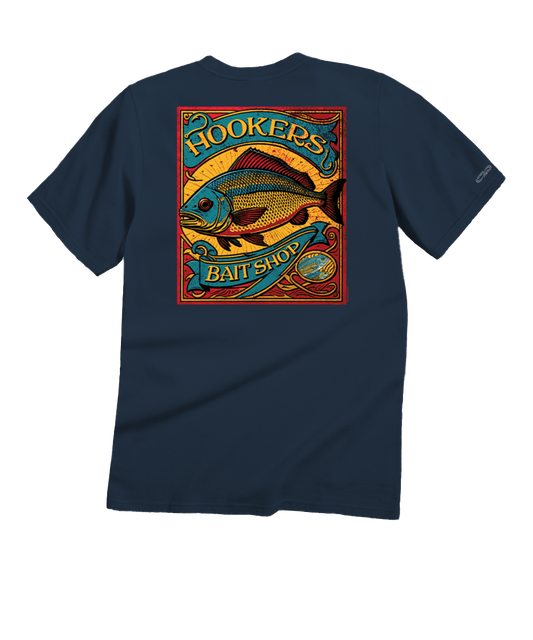 Hookers Bait Shop - Navy Short Sleeve Crewneck T-Shirt